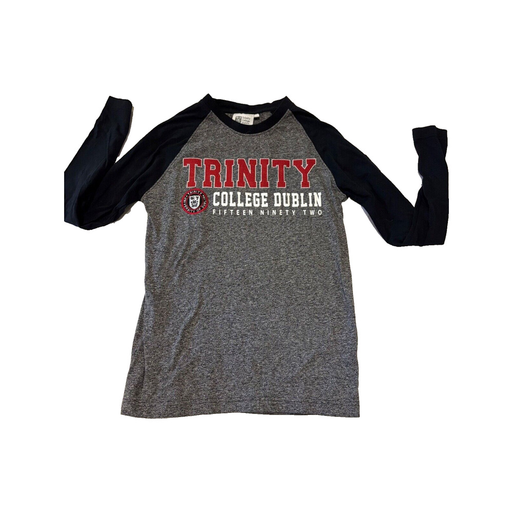 Trinity College Dublin long Sleeve Gray Black Red SZ XS Official gear Ireland‎